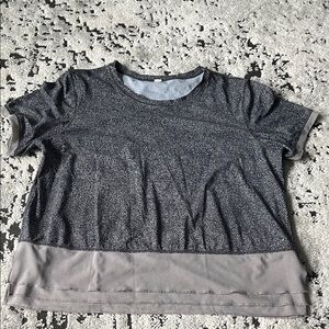 Lululemon Athletica Black and Gray Short Sleeve Tee